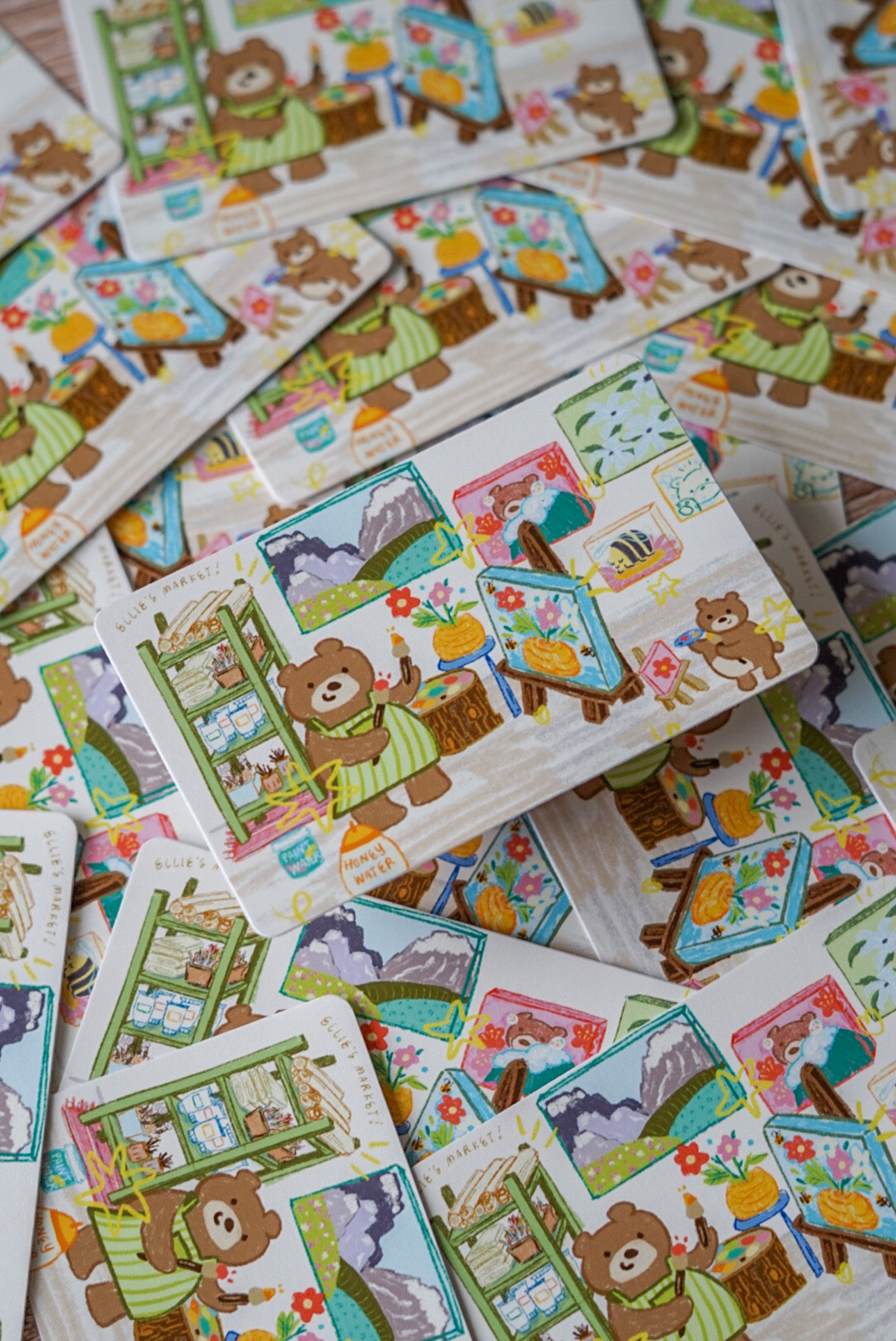 Card Sticker - PAINTING BEARS