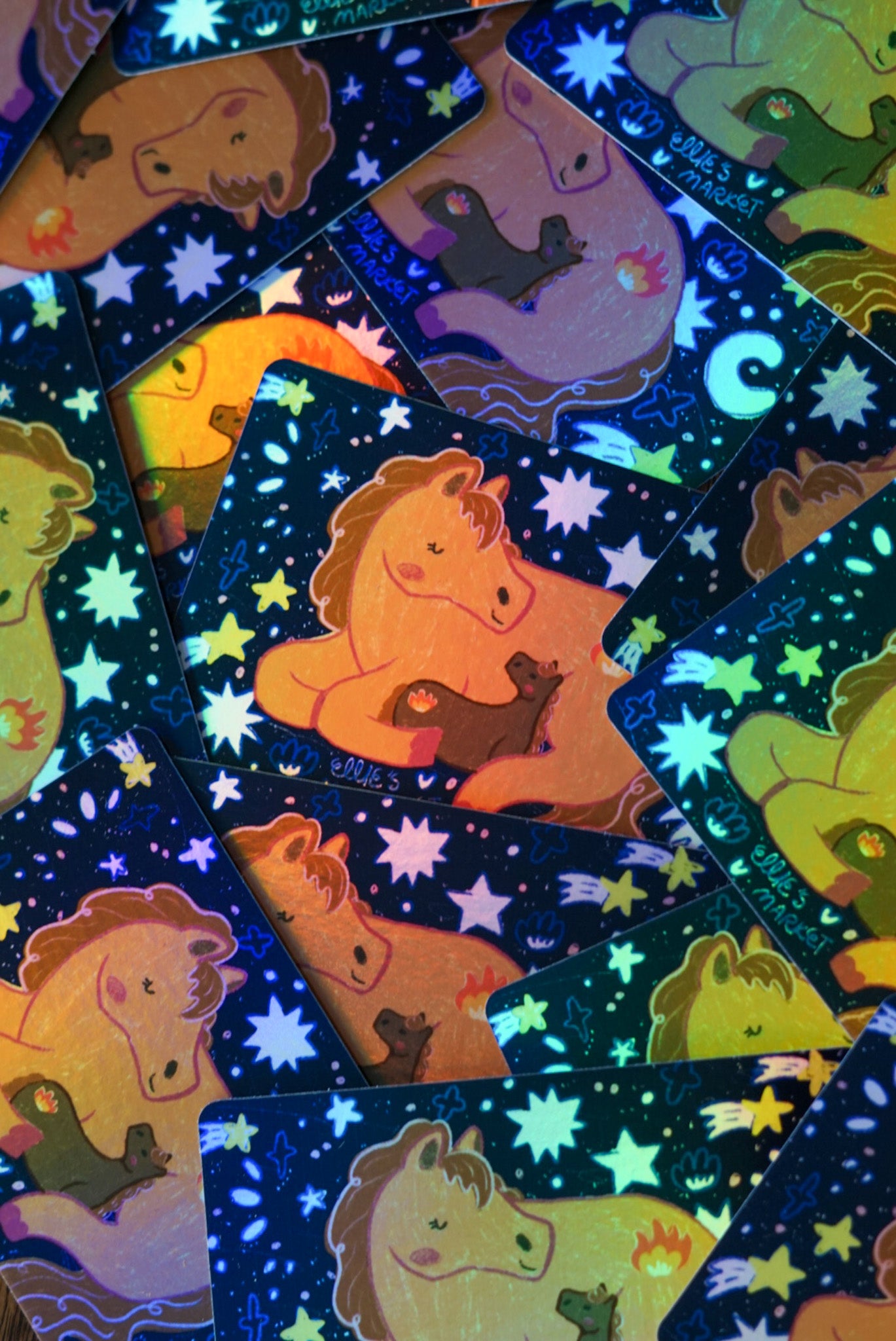 Card Sticker - FIRE HORSES