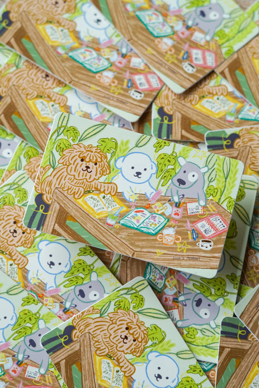 Card Sticker - JOURNALING PUPPIES