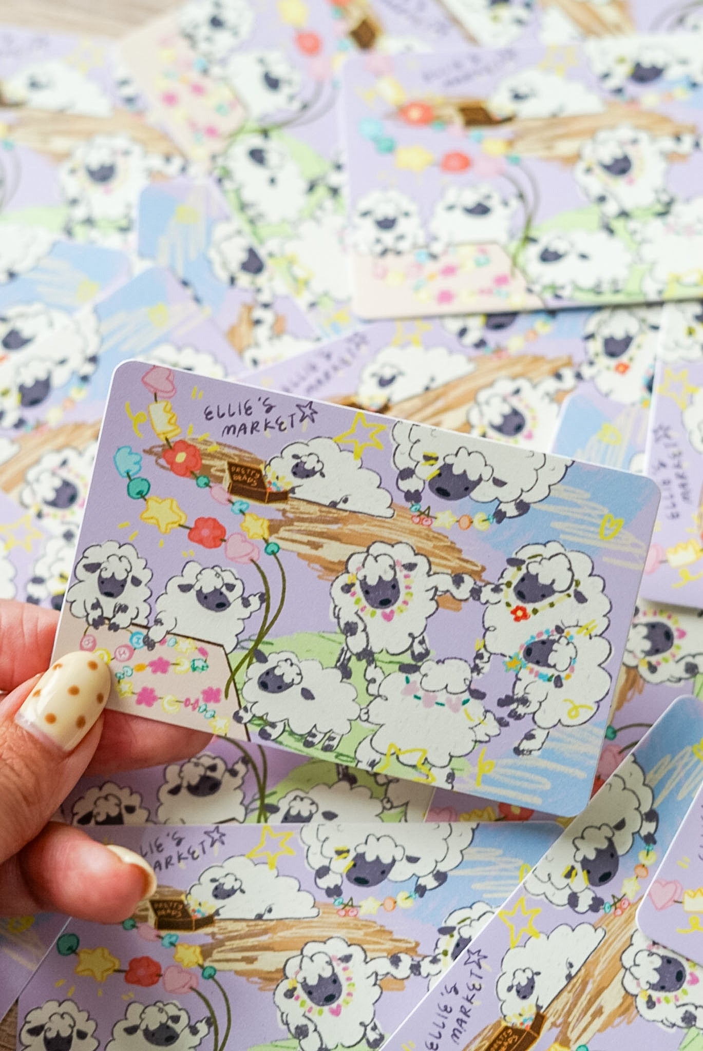 Card Sticker - BEADING SHEEP