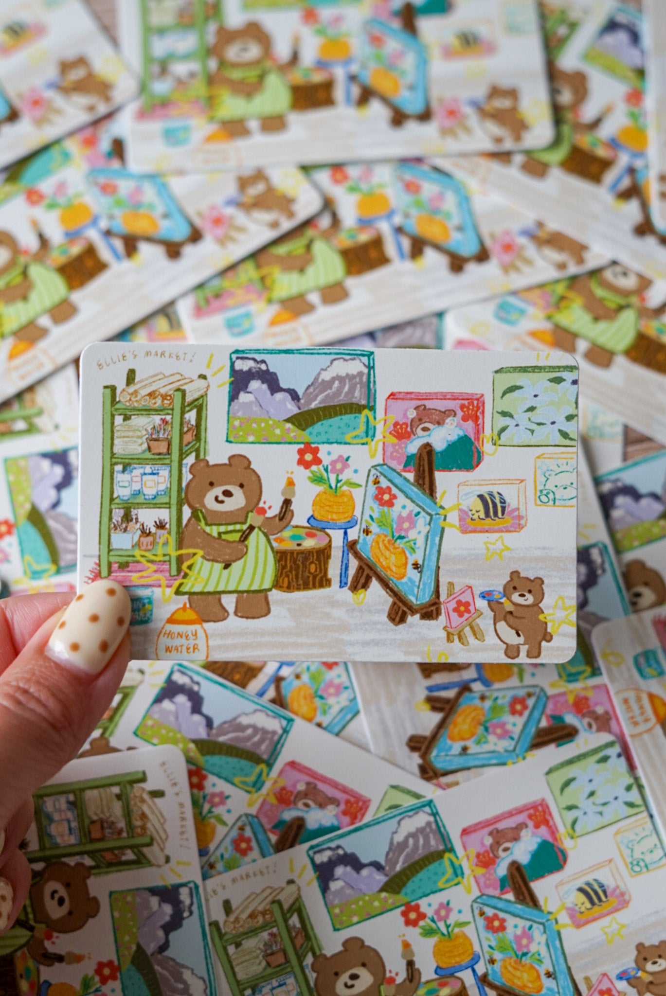 Card Sticker - PAINTING BEARS