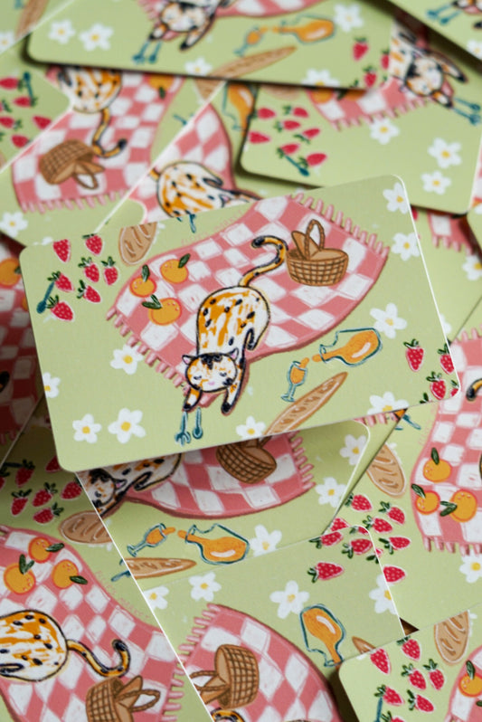 Card Sticker - PICNIC CAT